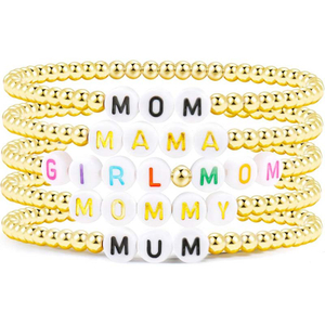 Fiasrel New Personalized Name Bead Bracelet Mama Bracelet Gift for Her