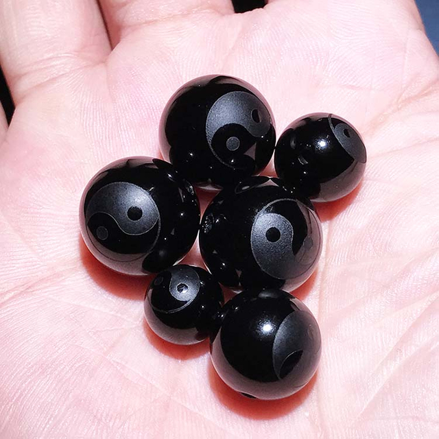 Fiasrel Wholesale Taiji Beads | Yin-Yang & Bagua Taoist Prayer Beads | Loose DIY Mala Components for Spiritual Jewelry Making