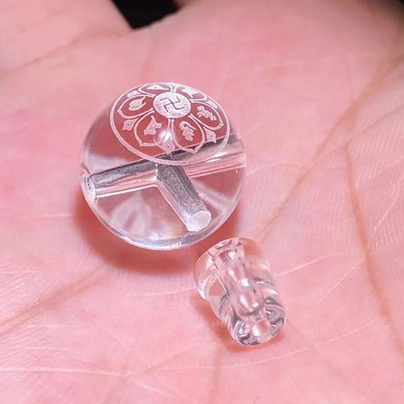 Fiasrel Buddhist bead connectors Mala making supplies Quartz guru beads Triple-pass spacers Dharma jewelry findings