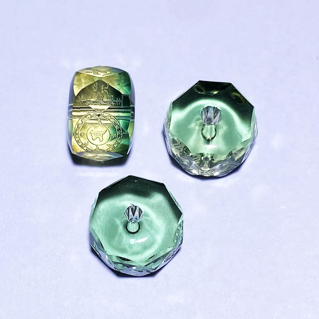 Fiasrel Peacock Dharma King Mantra Beads Faceted Citrine & Green Quartz Scripture Beads Loose Mahamayuri Jewelry Components 