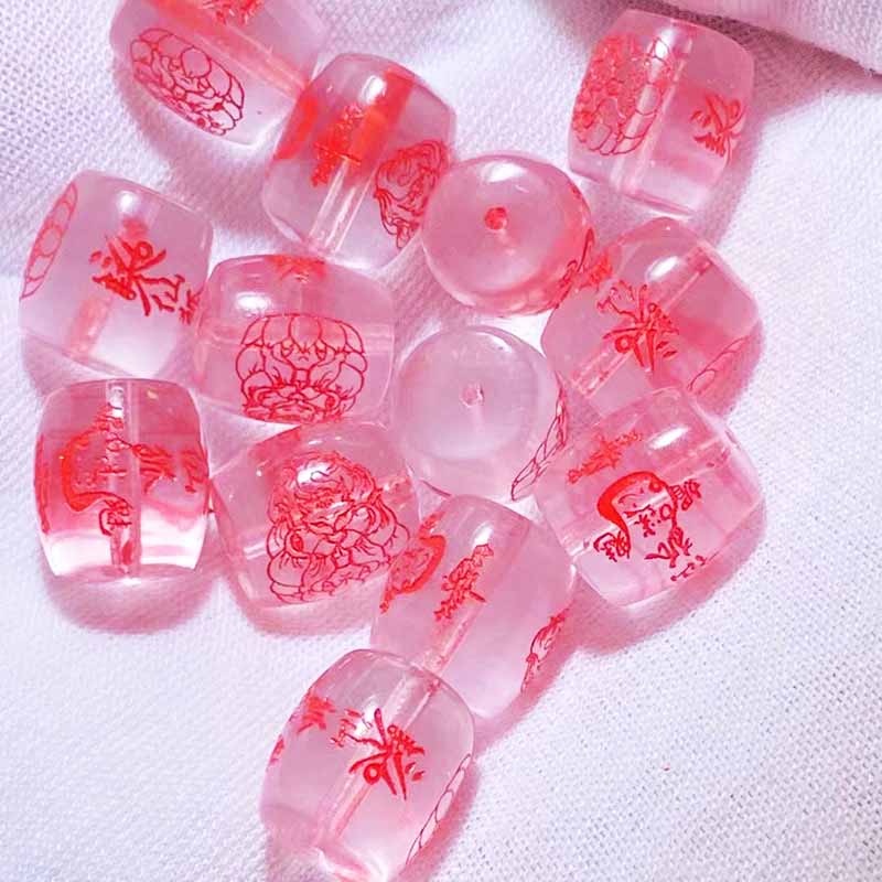 Fiasrel Rose Quartz Nine-Tailed Fox Beads – Kitsune Jewelry Accessories & Loose Barrel Beads