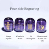 Fiasrel Purple Fire Element Beads - Barrel Shaped Bead Components for Jewelry Making Engraved Nine Purple Li Fire Zodiac Accessories