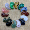 Fiasrel Anime Onmyoji Daitengu Collection: 3mm Magatama Drop Pendants – 30x16 Hole Natural Agate & Crystal Beads for Cosplay Bracelets