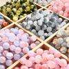 Fiasrel 1bundle 10mm Cracked Glass Beads DIY Jewelry Making Supplies for Bohemian Bracelets Necklaces & Vintage Hair Accessories