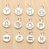 fiasrel 1bundle S925 Sterling Silver 12 Zodiac Charms – Round Pendant for DIY Bracelet Jewelry