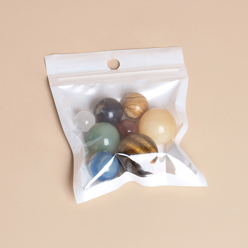 fiasrel 1bundle Eight Planets Gemstone Sphere Collection - Educational Mineral Specimen Beads in Gift Box