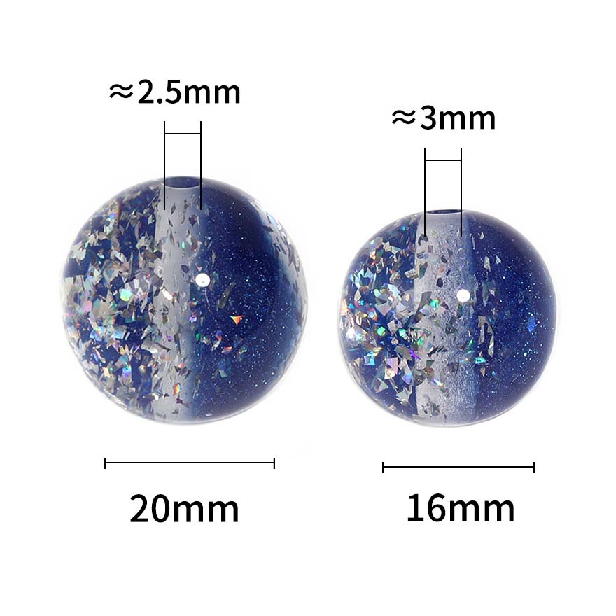 fiasrel 1bundle Acrylic Glitter Beads - Transparent Double-Layer Crystal Ball Spacer Beads for DIY Car Charms & Keychains