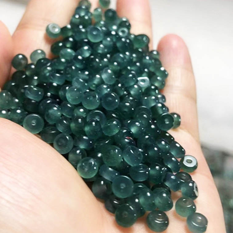 fiasrel Natural Jadeite Abacus Beads – Icy Blue Water Jade Round Beads for DIY Jewelry Making
