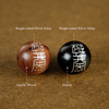 fiasrel Sacred Jade Pivot Scripture Beads – Silver-Embedded Sandalwood Red Date Wood Loose Beads for Buddhist Mala Making