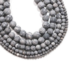 fiasrel 1bundle 4-12mm Frosted Map Stone Beads DIY Jewelry Accessories, Semi-finished Loose Beads for Crafting