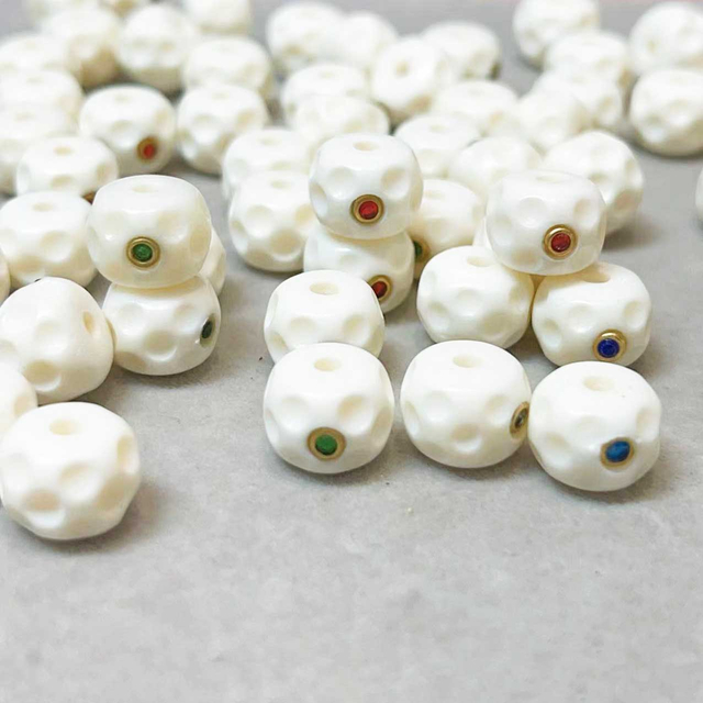 fiasrel 1bundle Tibetan-Style Camel Bone Meteorite Crater Beads with Collectible Ornamental Accessories