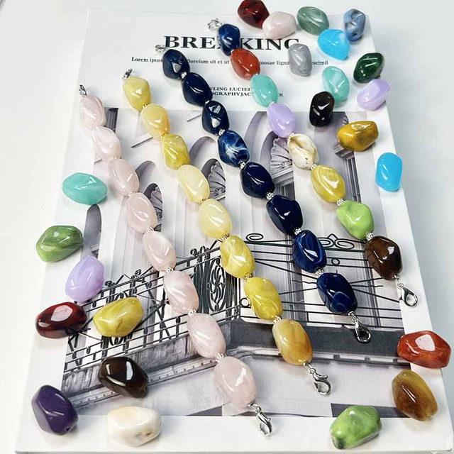 fiasrel 1bundle Cloud-Mist Effect Alien-Inspired Acrylic Faux Jade Beads