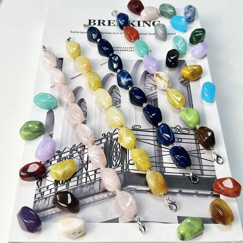 fiasrel 1bundle Cloud-Mist Effect Alien-Inspired Acrylic Faux Jade Beads