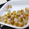 fiasrel 1bundle Natural Floating-Flower Jade Beads Polished Huanglong Jade Round Beads