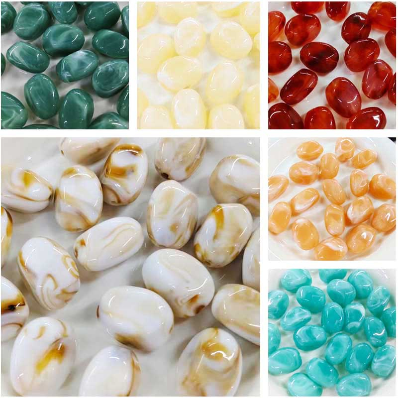 fiasrel 1bundle Irregular Two-Tone Gemstone Beaded Hand Chain DIY Bracelet & Necklace Supplies