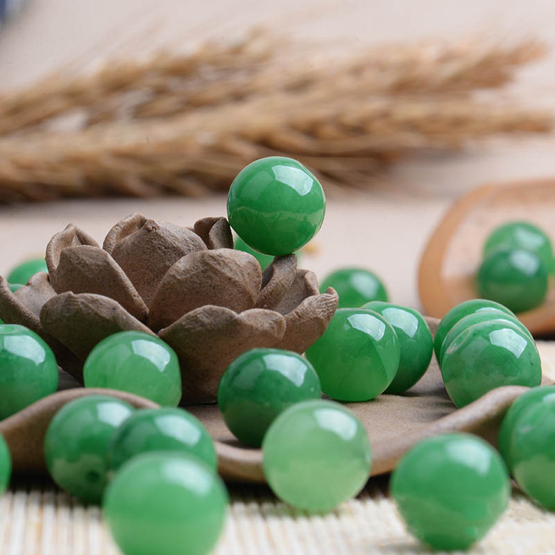 fiasrel 1bundle Natural Jade Beads Fei Cui Ba Mountain Jade Loose Gemstone Beads