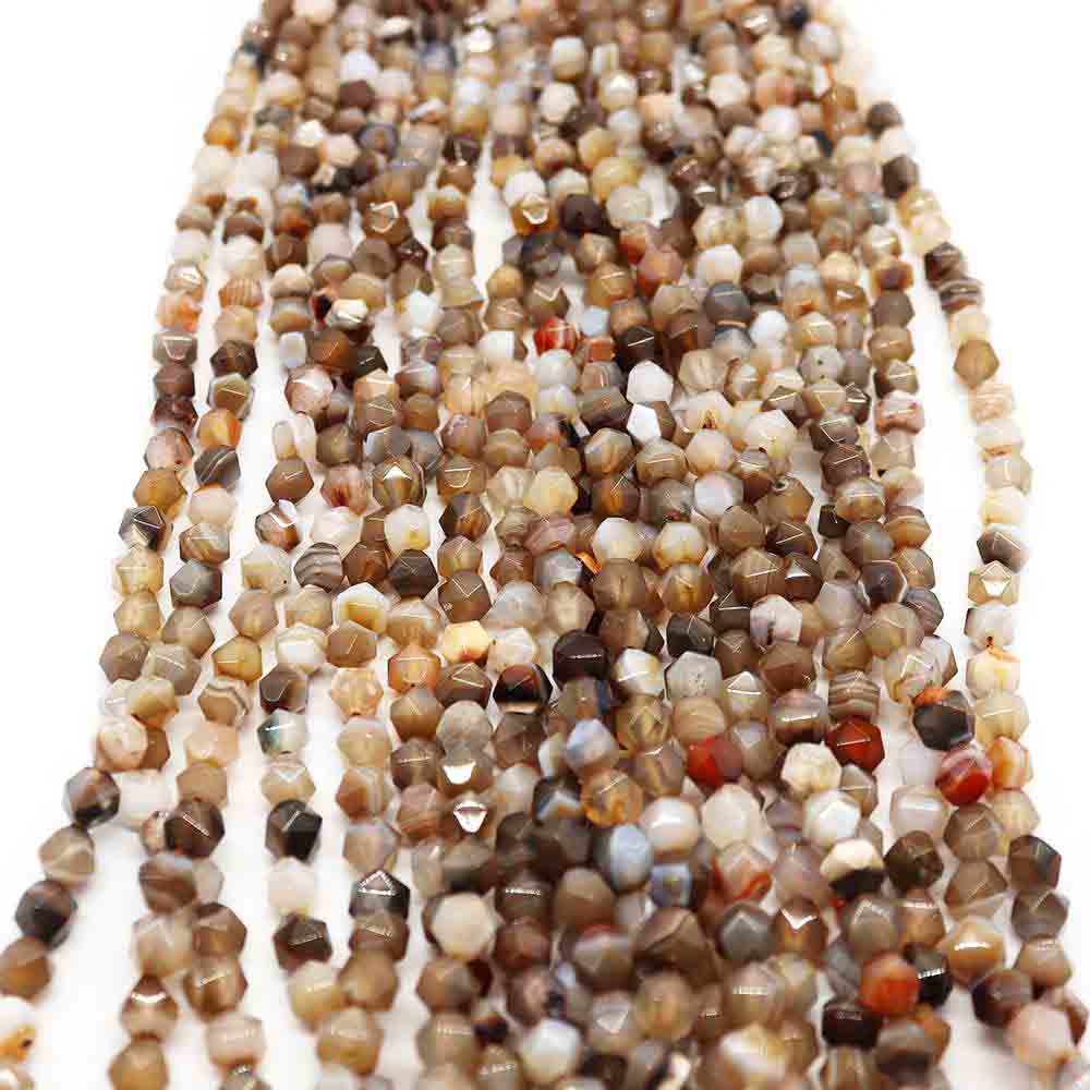 fiasrel 1bundle Natural Stone Striped Agate Loose Beads - 6/8mm Round Straight Hole Beading Strand for Necklace Making