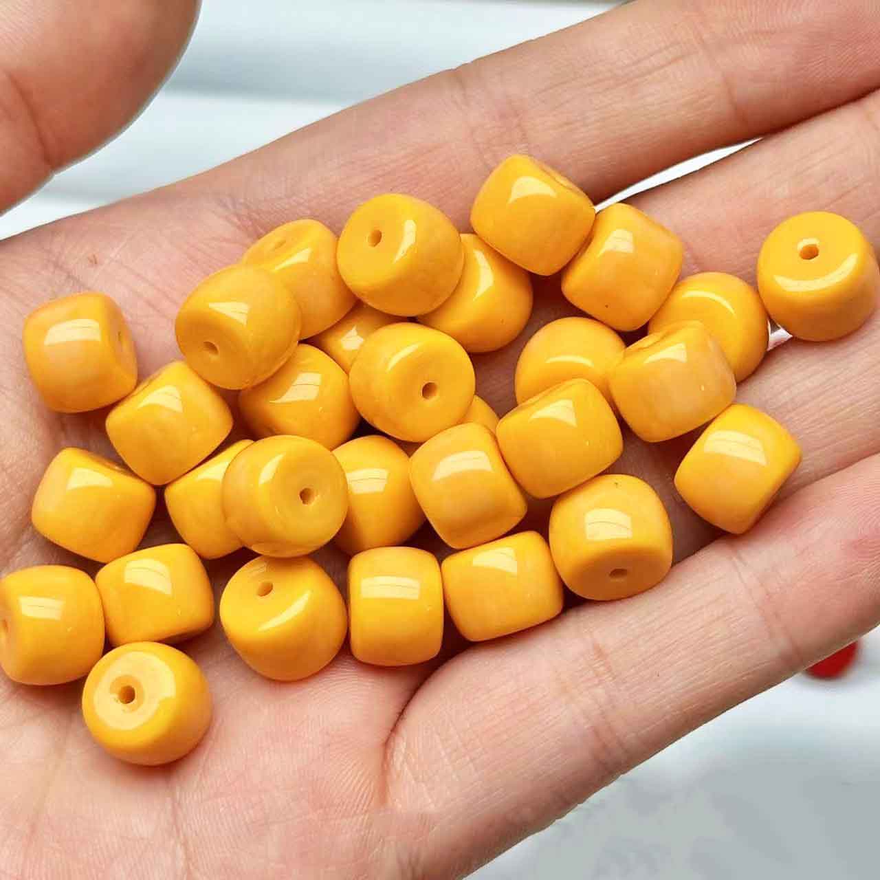 fiasrel 1bundle Sherpa Glass Traffic Light Round Beads & Barrel Beads – DIY Jewelry Accessories