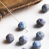 fiasrel 1bundle 8mm Czech Meteorite Blue Candlelight Glass Beads - British Cut Vintage Style