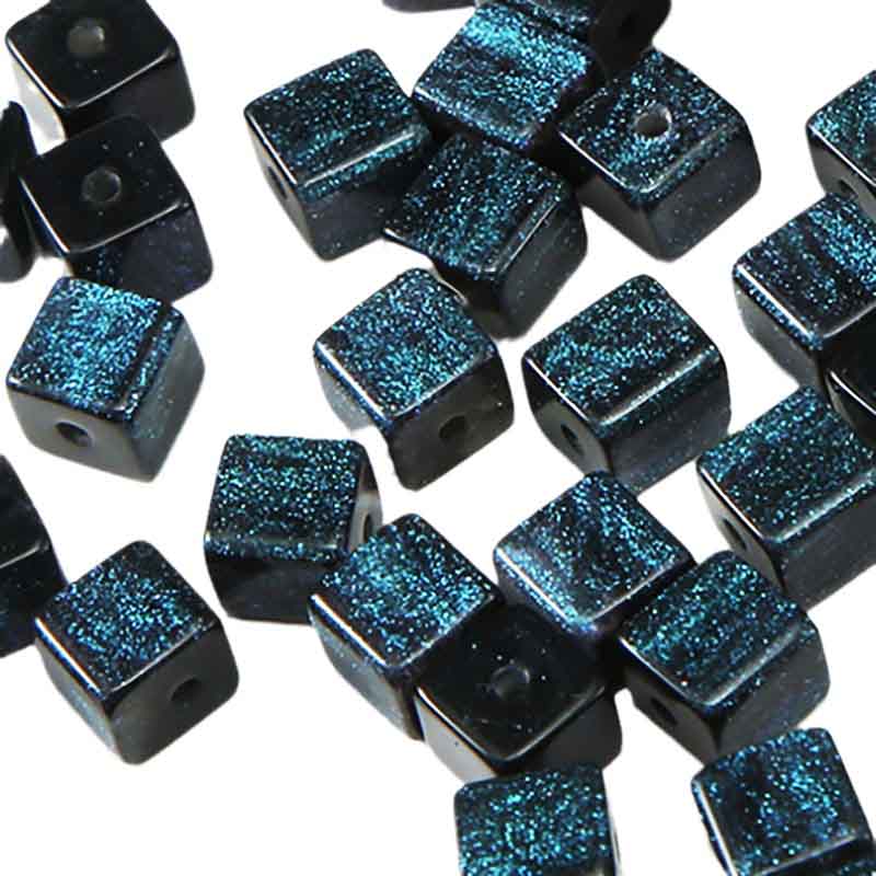 fiasrel 1bundle 8mm Cat's Eye Beads Bracelet Kit - Black Sugar Cube Spacer Beads for DIY Jewelry Making & Phone Strap Accessories