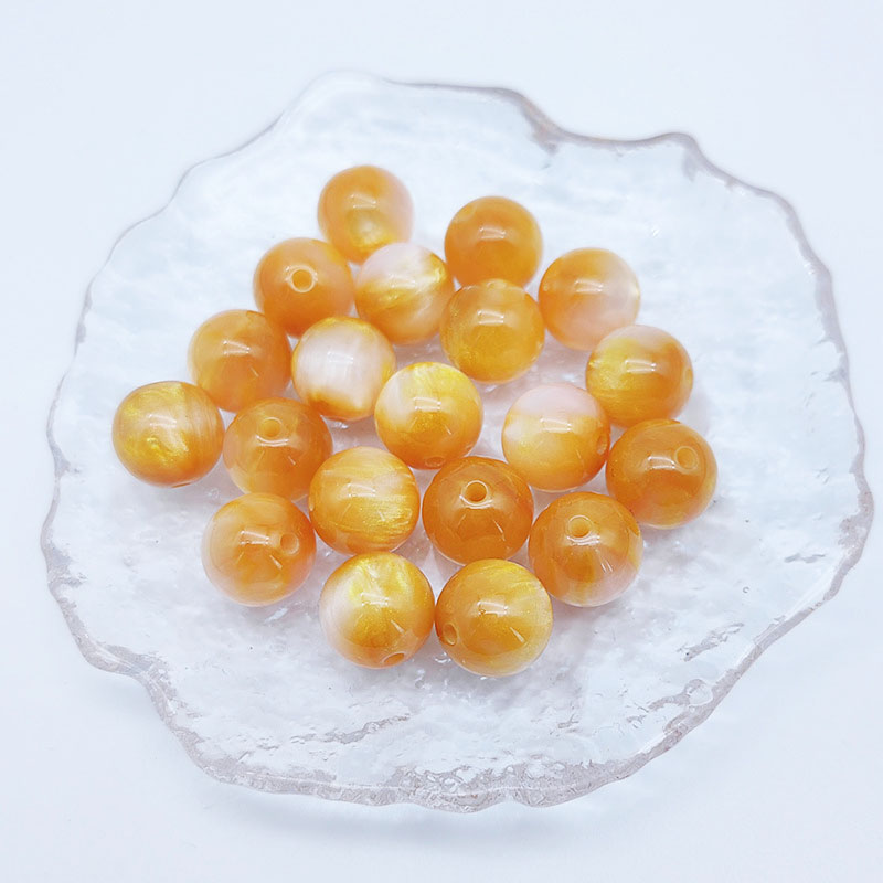 fiasrel 1bundle New 12mm Vintage Oil-Painting Style Cat’s Eye Resin Beads – DIY Round Beads for Bracelets & Phone Charm Accessories