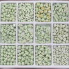 fiasrel 1bundle Light Aqua Green Ceramic Beads – DIY Handmade Stringing Beads for Bracelet Crafting, Round Loose Beads & Jewelry Accessories
