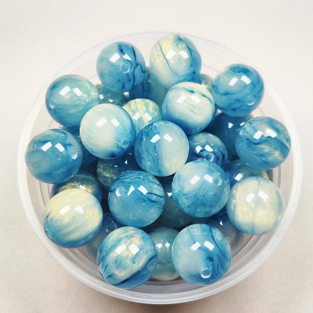 fiasrel 1bundle Resin Imitation Tiger's Eye Stone Cloud Beads 16mm Iridescent Glitter Round Beads with Straight Hole for DIY Bracelet Mala & Jewelry Making