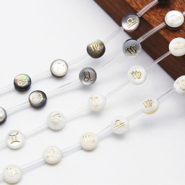 fiasrel 1bundle Gold Foil Zodiac Spacers – DIY Handmade Jewelry Supplies for Bracelets & Necklaces