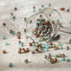 fiasrel 1bundle Shoushan Stone-Look Glass Beads - DIY Loose Beads for Handmade Bracelets