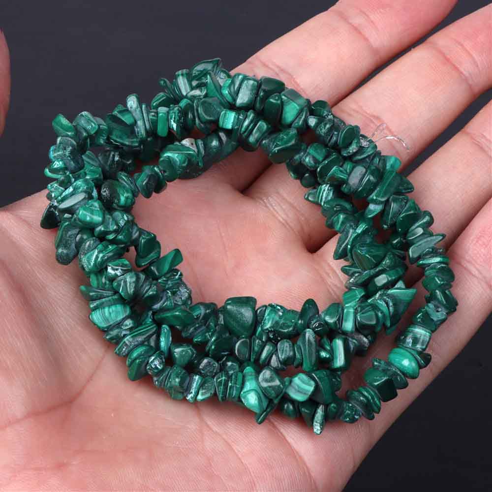 fiasrel 1bundle Natural Malachite Beads Spacer & Abacus Beads with Extra-Large Holes for Bracelets & Necklaces