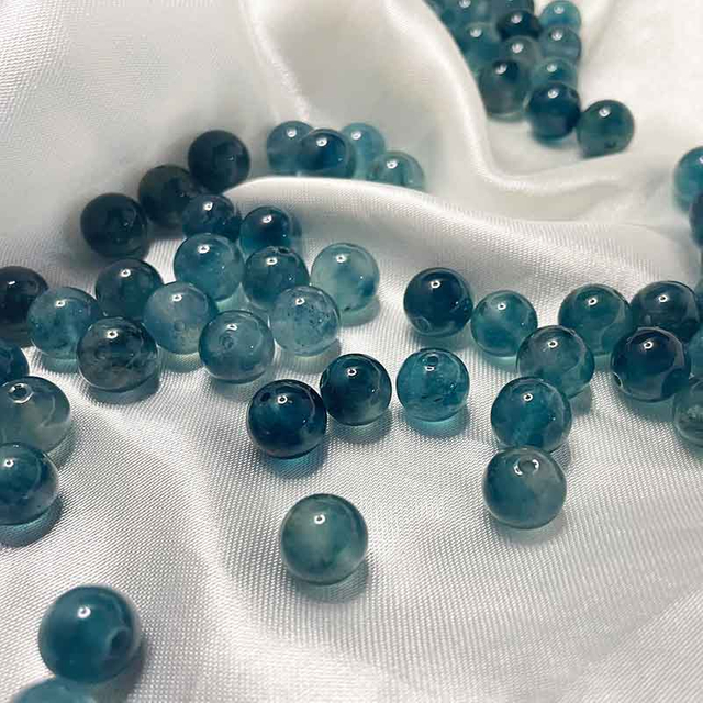 fiasrel 1bundle Icy Blue Clear Sky Frost Beads - Handmade Light Blue Glass Beads for Jewelry Crafting