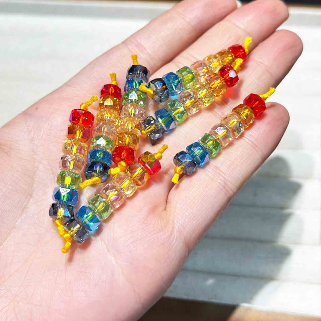 fiasrel 1bundle 5x8mm Czech Faceted Glass Abacus Beads - Antique-Style Jewelry