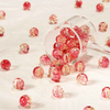 fiasrel 1bundle 10mm Icy Crackle Glass Beads with Bloom Patterns - DIY Bracelet Making Supplies 