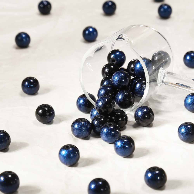 fiasrel 1bundle 10mm Galaxy Glass Beads with Floral Patterns - Porcelain-Like DIY Jewelry 