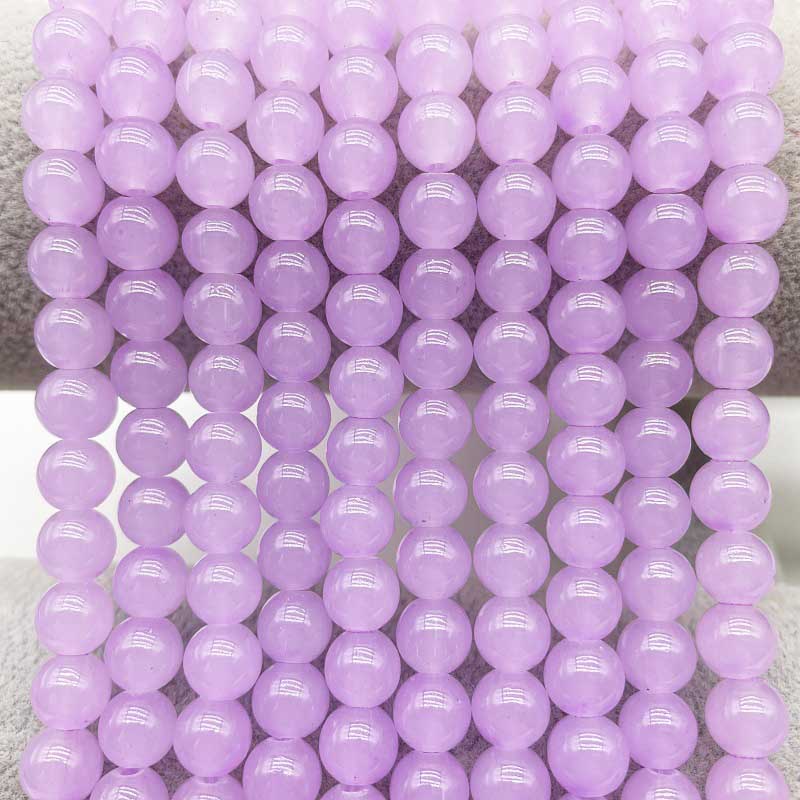 fiasrel 1bundle 8mm Fake Jade Glass Beads Round Loose Beads for DIY Jewelry Making