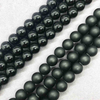fiasrel 1bundle Black Glass Beads - Smooth & Frosted Round Loose Beads for Jewelry Making