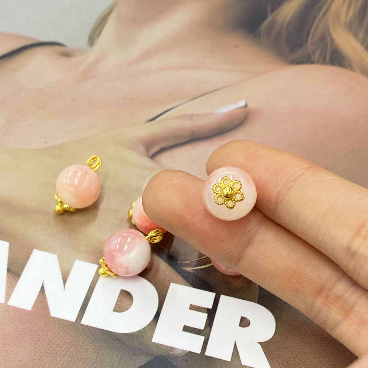 fiasrel 1bundle Floral-Backed Natural Stone Buttons – Chinese Style Hanfu/Tang Suit/Qipao Fabric Fasteners 