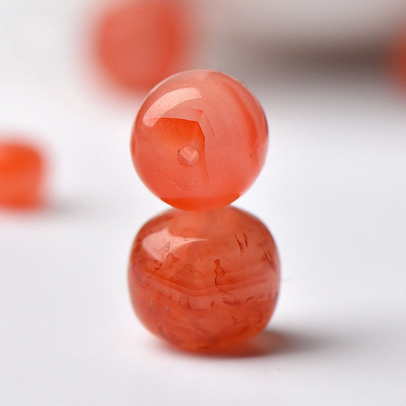 fiasrel Natural Raw Ice-Flowing Southern Red Agate Old-Cut Beads – Barrel-Shaped Multi-Gem Beads for Bracelets