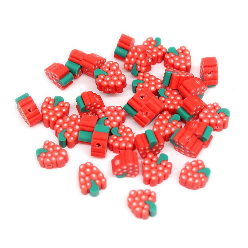Fiasrel 1000pcs 10mm Fruit soft clay beads - grapes