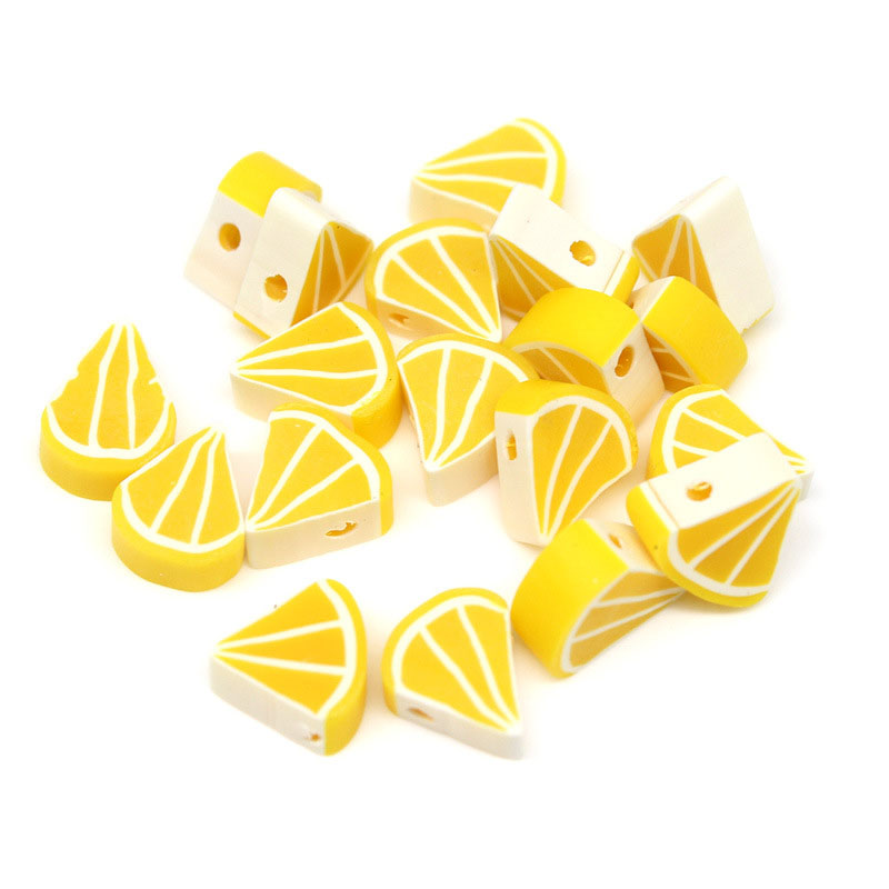 Fiasrel 1000pcs 10mm Fruit soft clay beads - lemon
