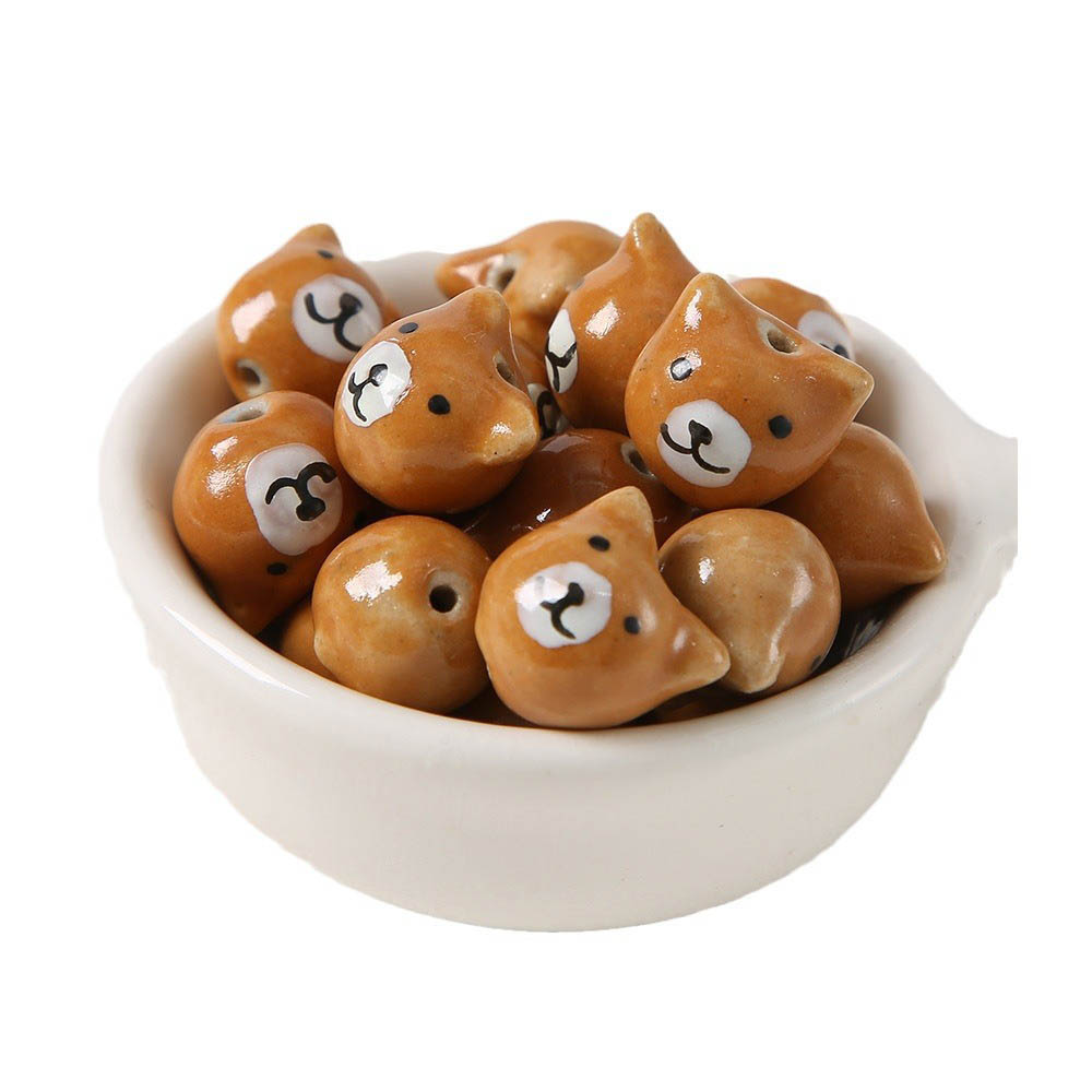 Fiasrel Cute hand-painted animal ceramic beads