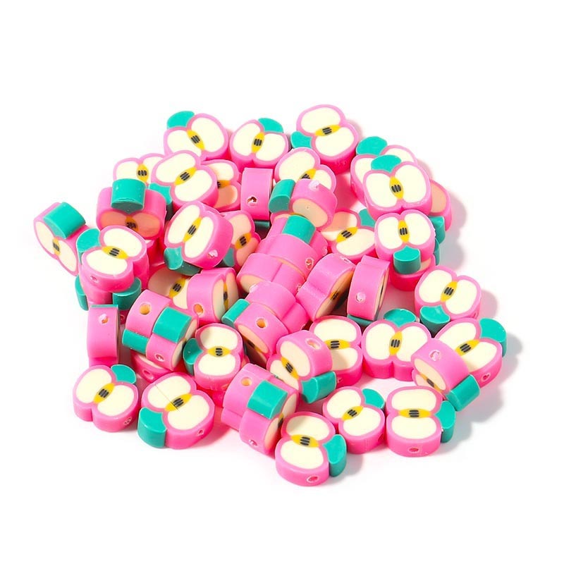 Fiasrel 50pcs Colored fruit soft clay beads