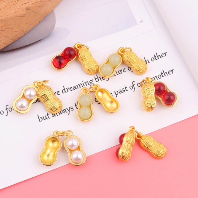 Fiasrel diy Ancient-style golden peanuts Drop Pendant