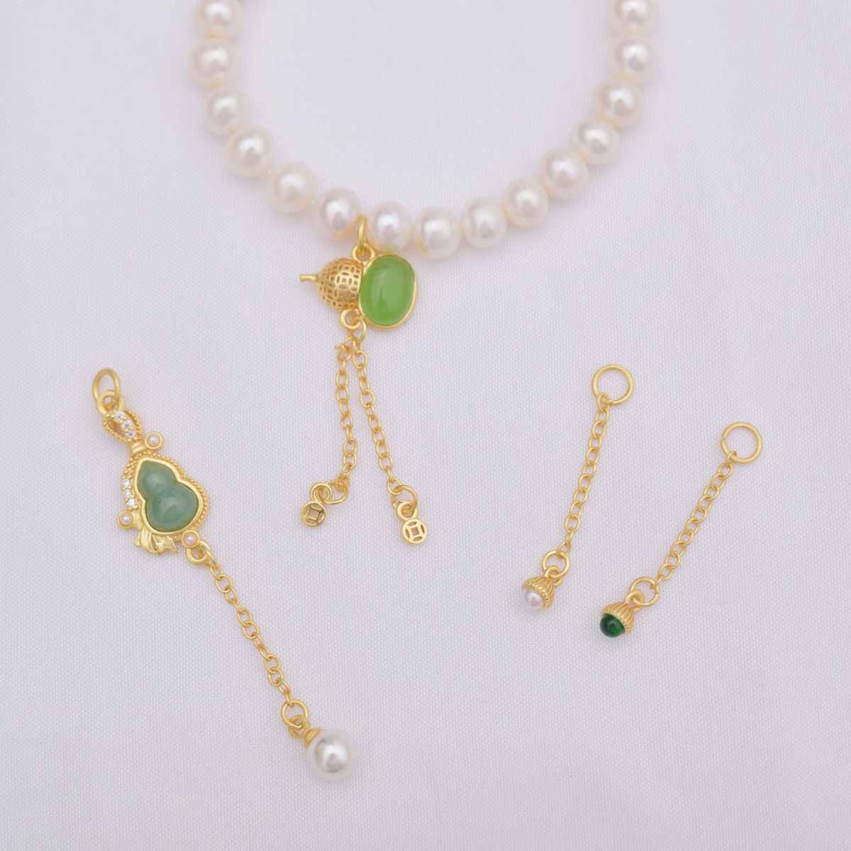 Fiasrel DIY Sand Gold Rabbit Clover Gourd Samll Drop Pendant