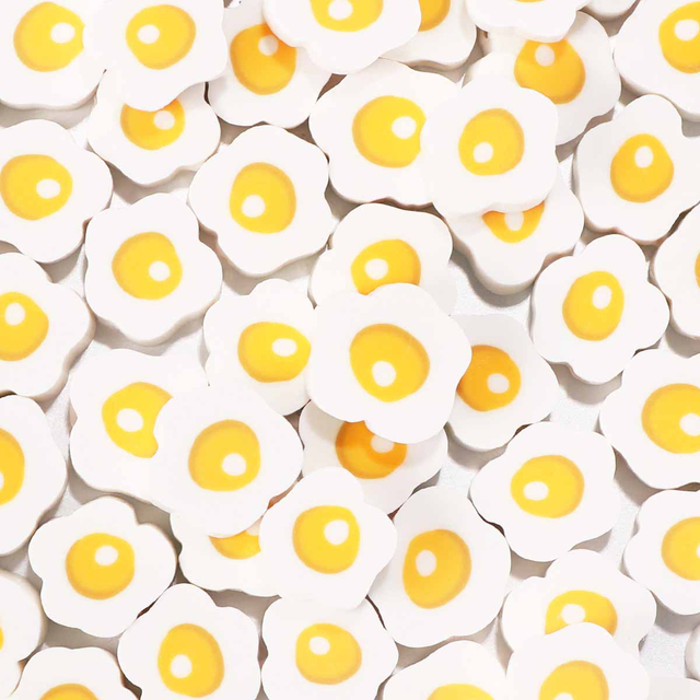 Fiasrel 100pcs Fried egg beads and soft clay beads