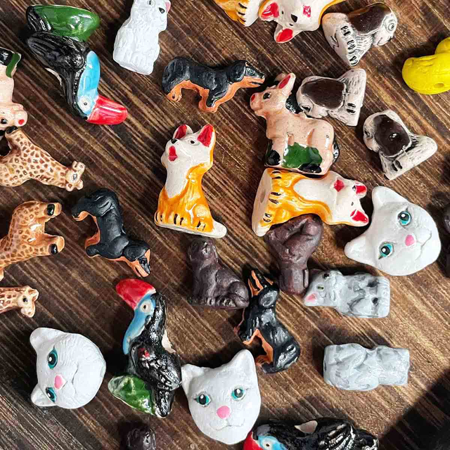 Fiasrel Cute animal hand-painted ceramic beads