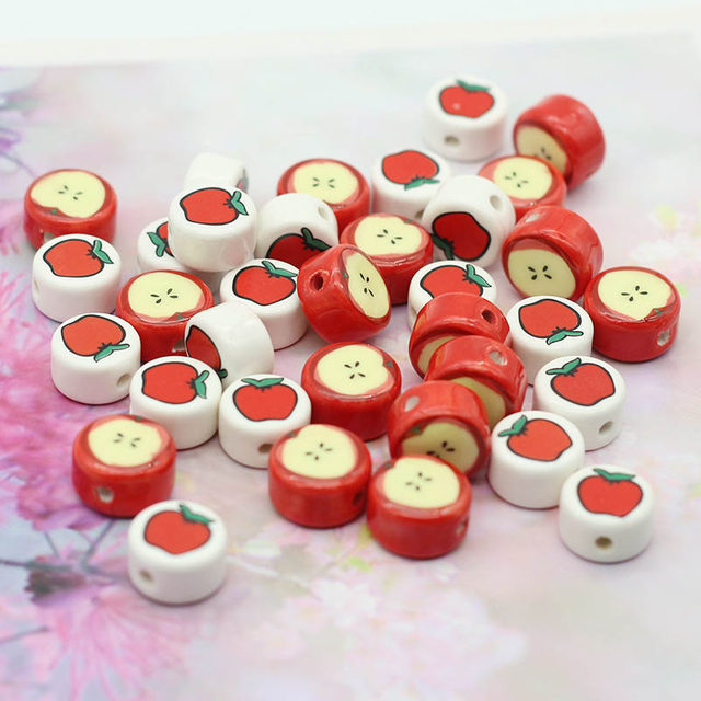 Fiasrel Ceramic Christmas apple beads