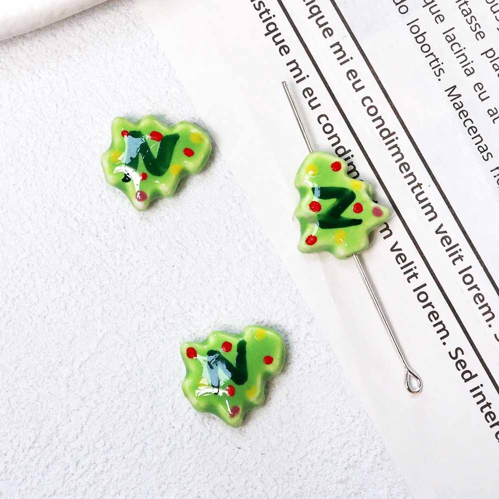 Fiasrel Cute hand-painted ceramic beads for Christmas trees
