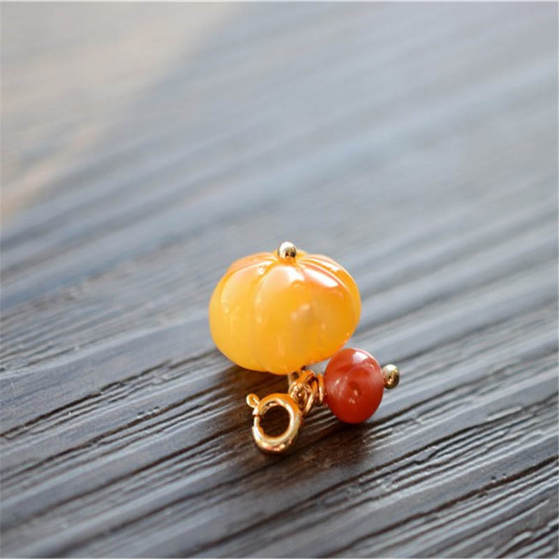 Fiasrel Pumpkin pearl fish Drop Pendant