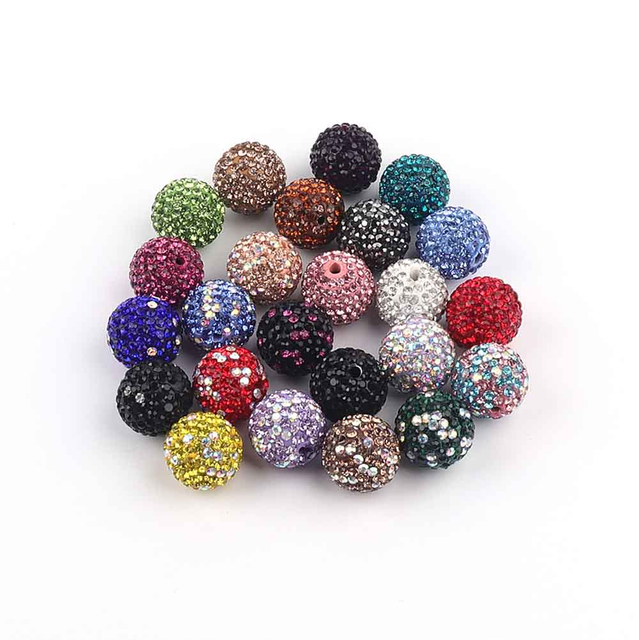 Fiasrel 16mm Drill ball clay DIY Shamballa Beads
